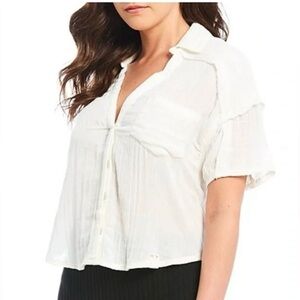 We The Free Cream Textured Top
